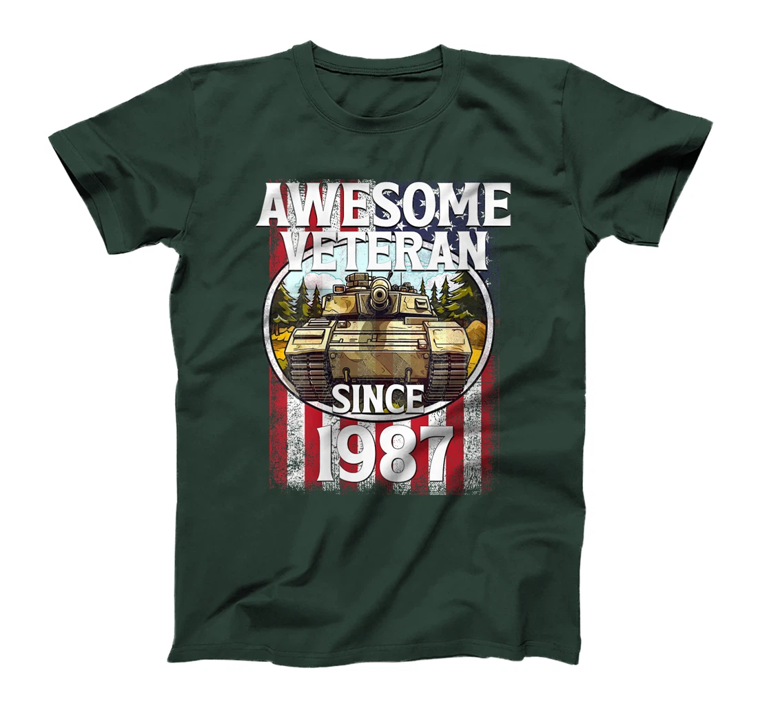 Womens Awesome Veteran Since 1987 Patriotic T-Shirt