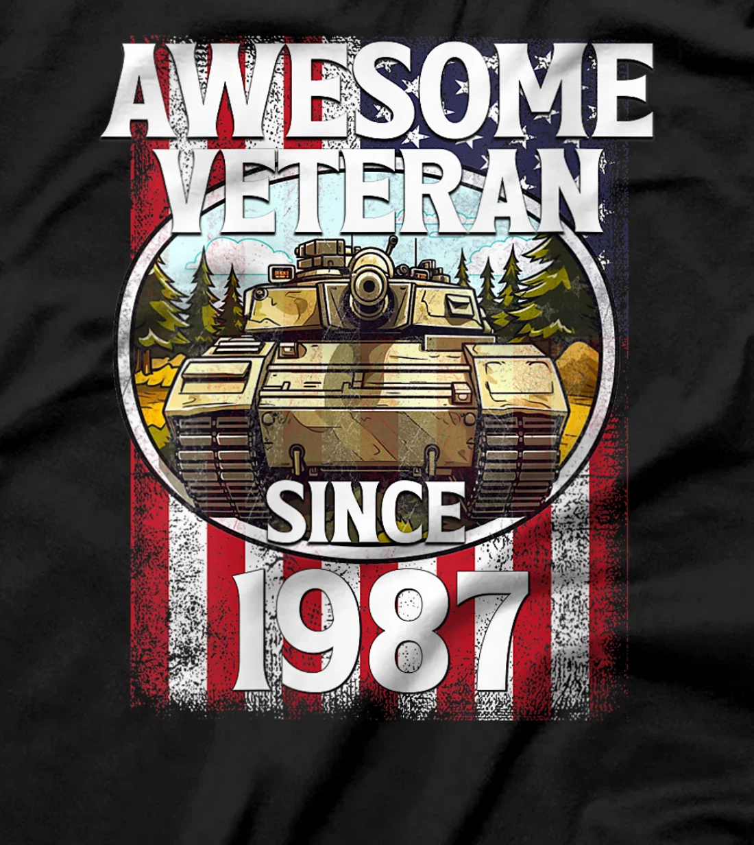 Womens Awesome Veteran Since 1987 Patriotic T-Shirt