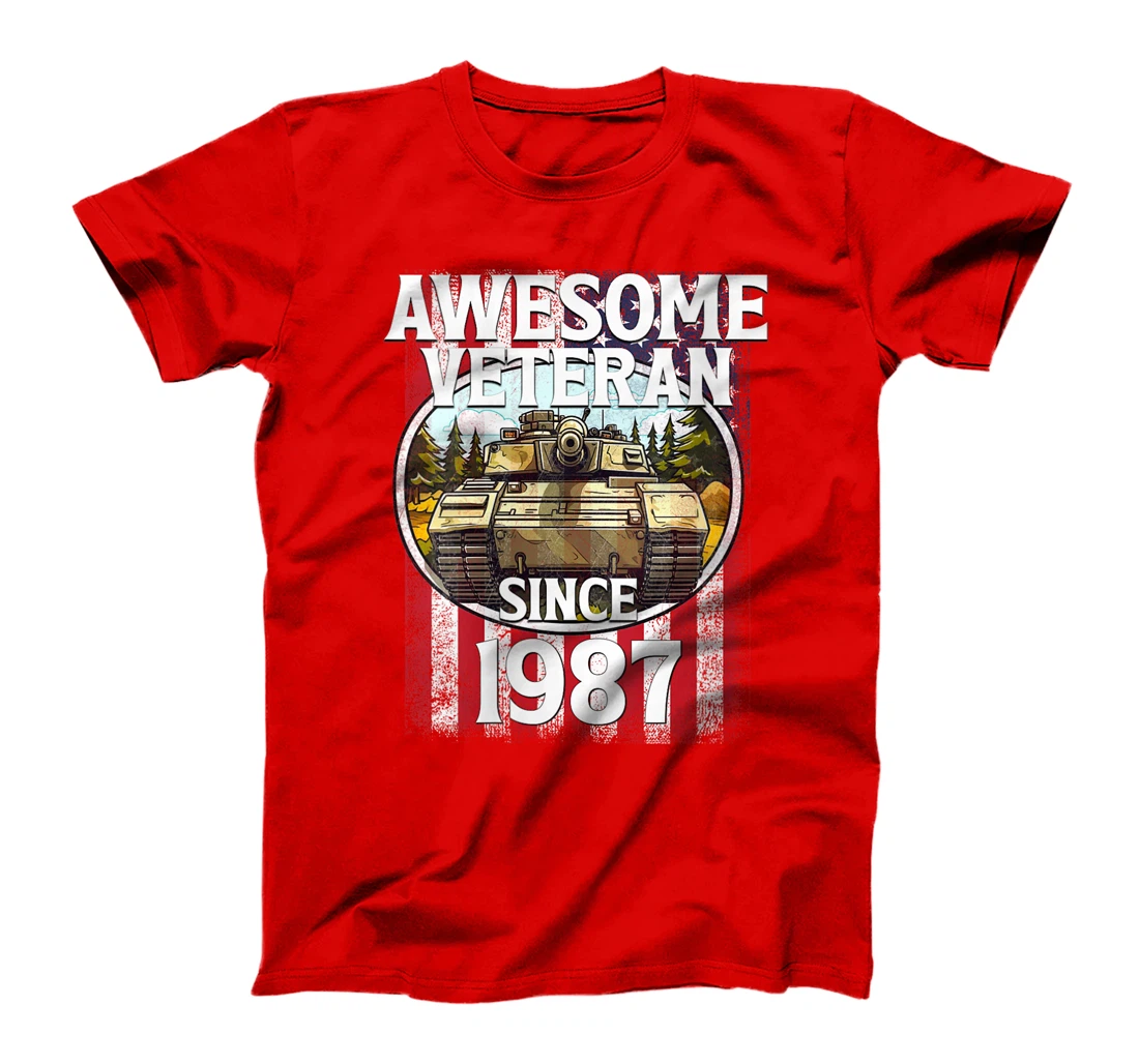 Womens Awesome Veteran Since 1987 Patriotic T-Shirt
