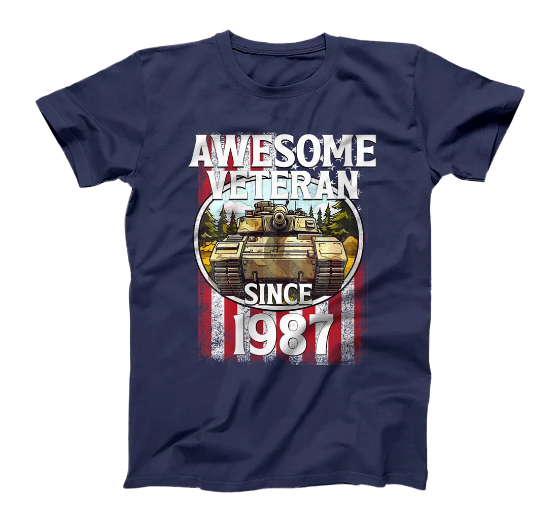 Womens Awesome Veteran Since 1987 Patriotic T-Shirt