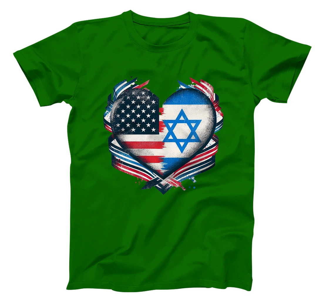 USA Israel Heart - Dual Citizenship Premium T-Shirt