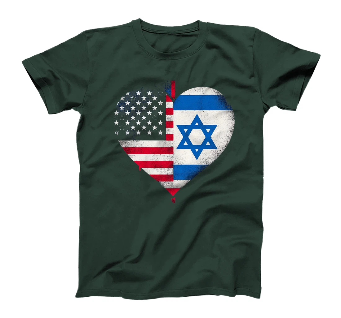 USA Israel Heart - Dual Citizenship Premium T-Shirt