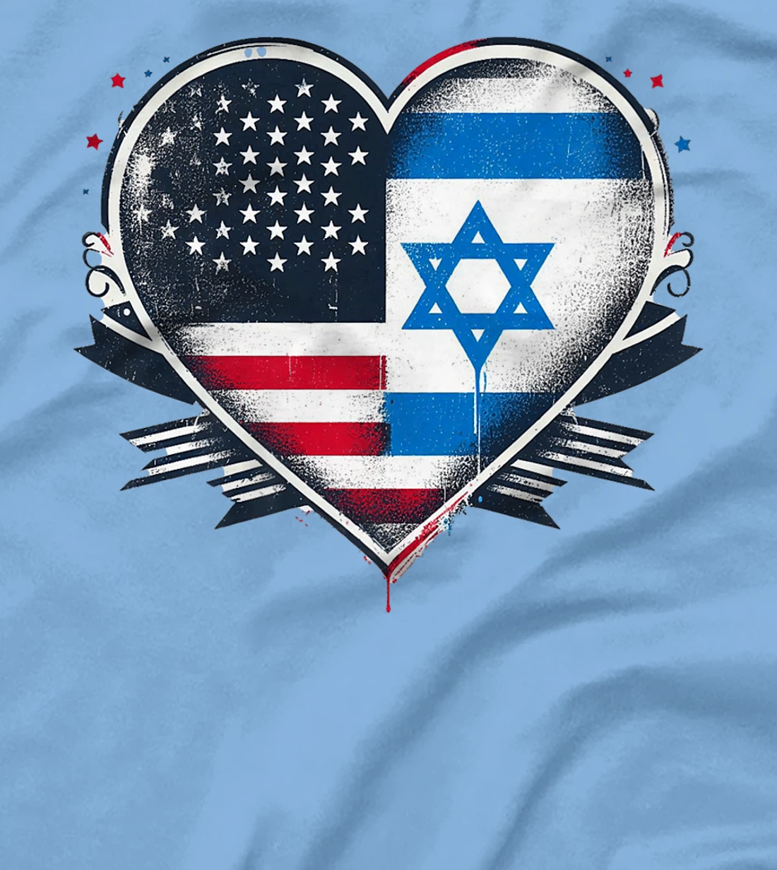 USA Israel Heart - Dual Citizenship Premium T-Shirt