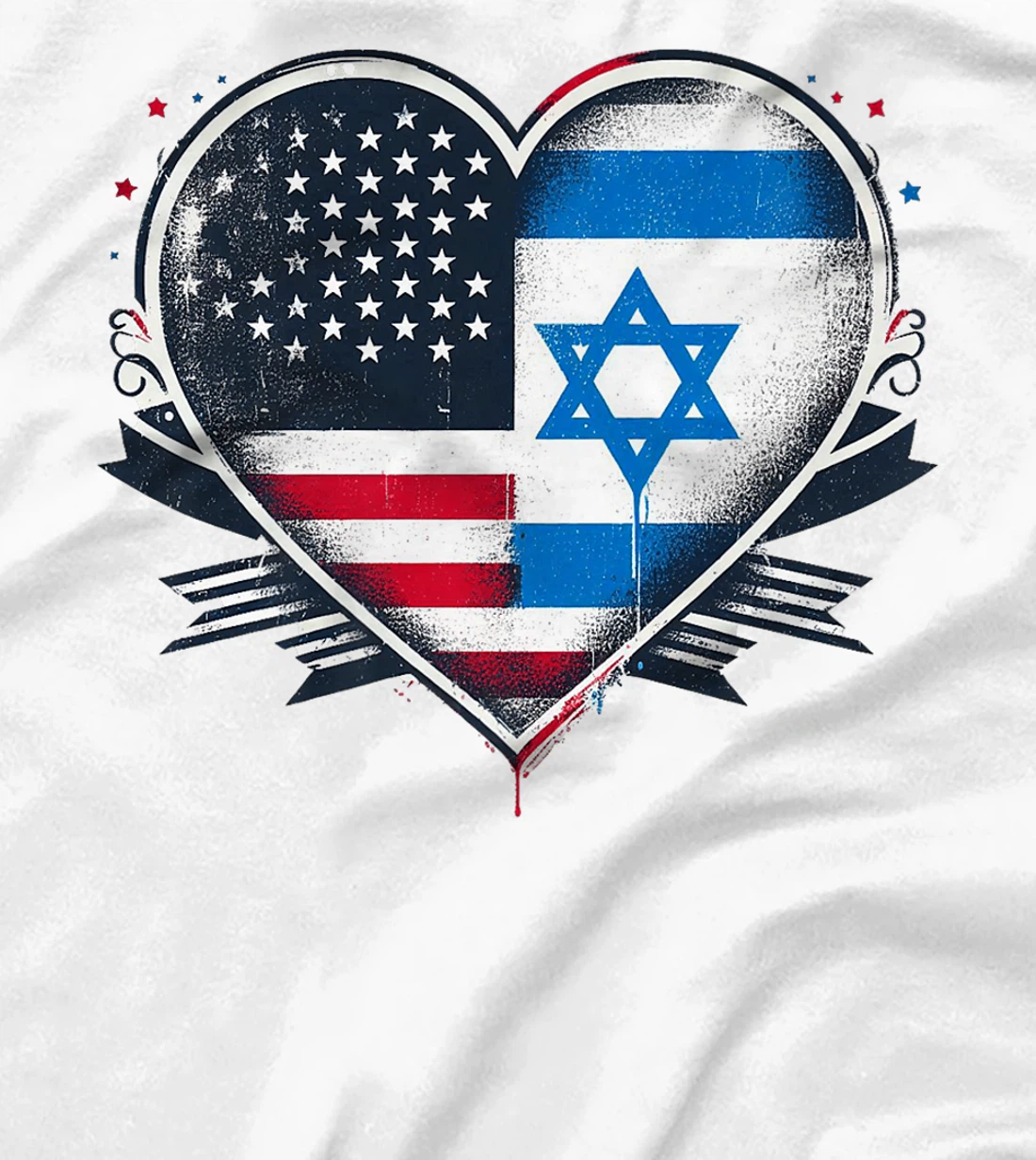 USA Israel Heart - Dual Citizenship Premium T-Shirt