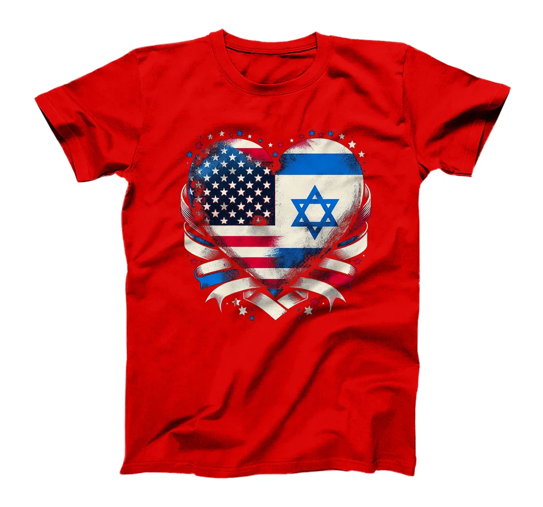 USA Israel Heart - Dual Citizenship Premium T-Shirt