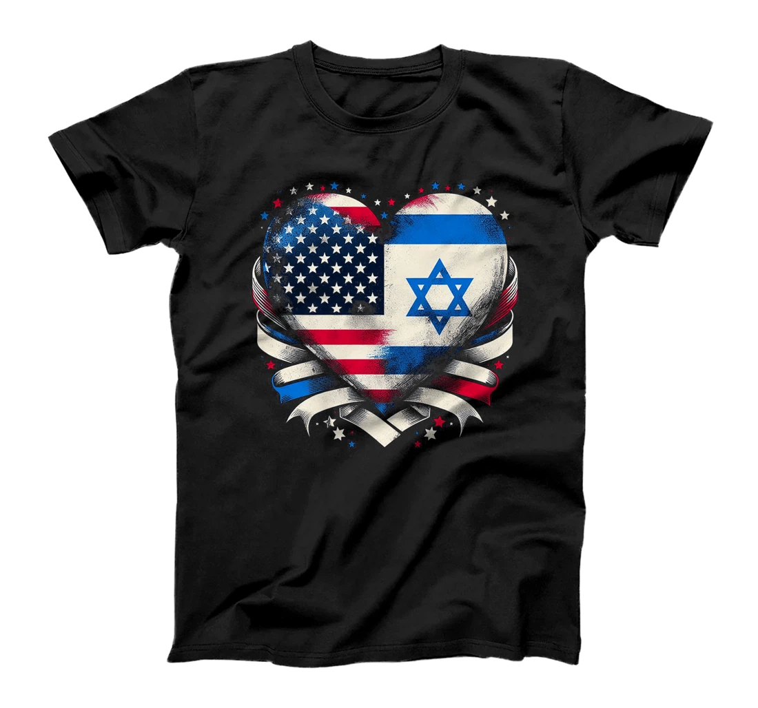 USA Israel Heart - Dual Citizenship Premium T-Shirt