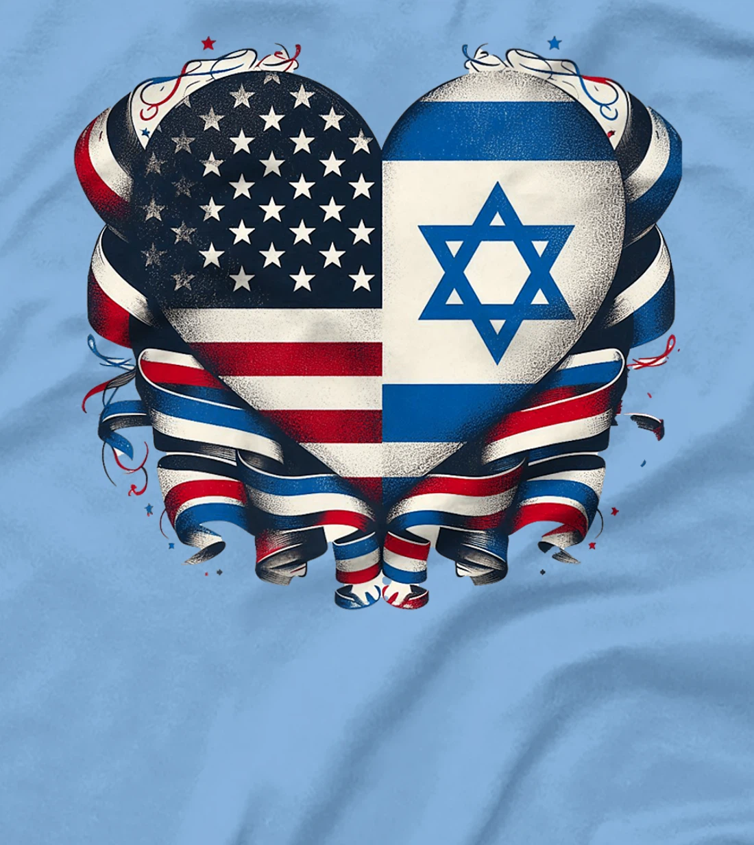 USA Israel Heart - Dual Citizenship Premium T-Shirt