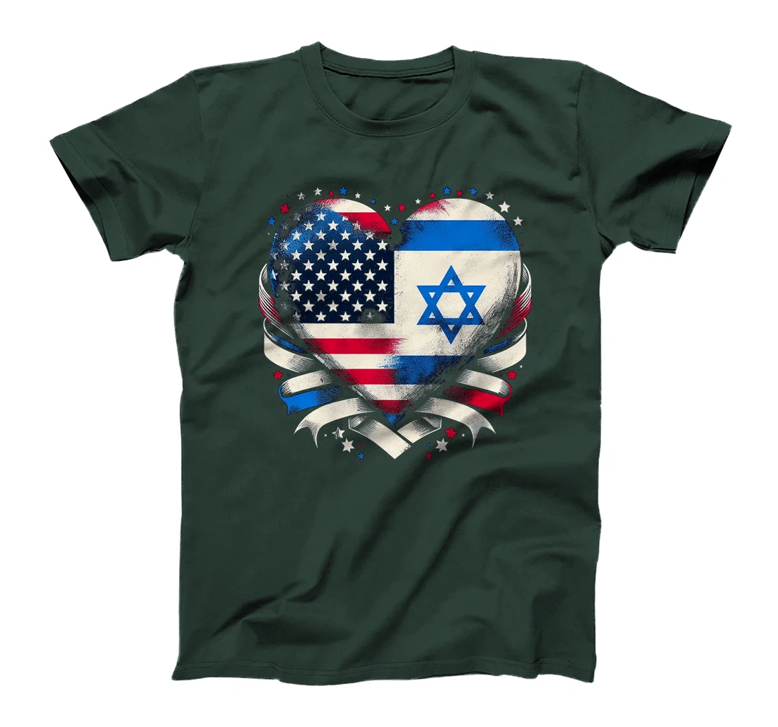 USA Israel Heart - Dual Citizenship Premium T-Shirt