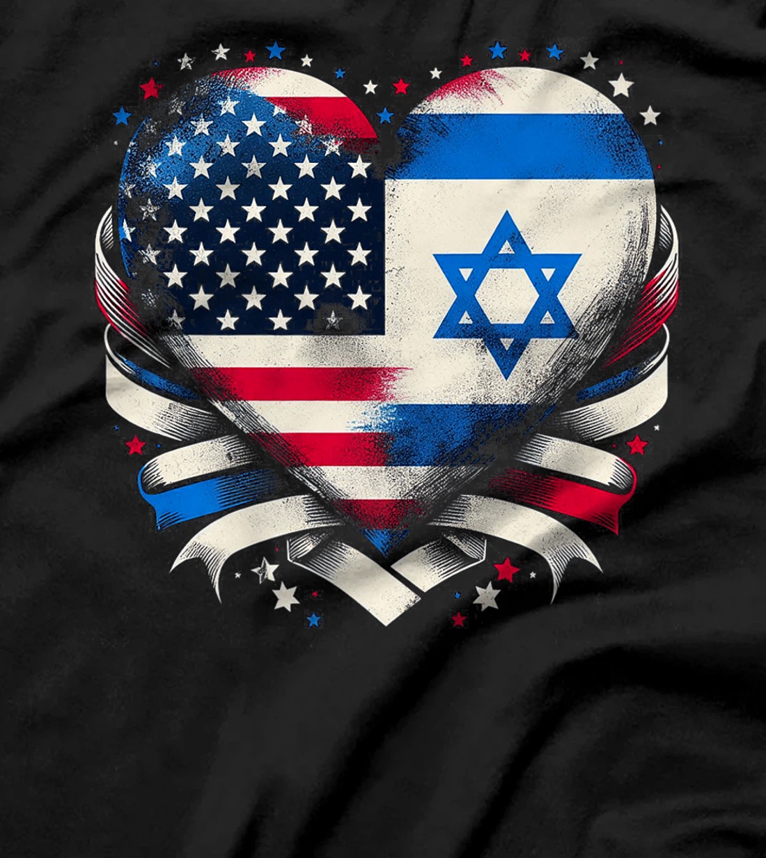 USA Israel Heart - Dual Citizenship Premium T-Shirt