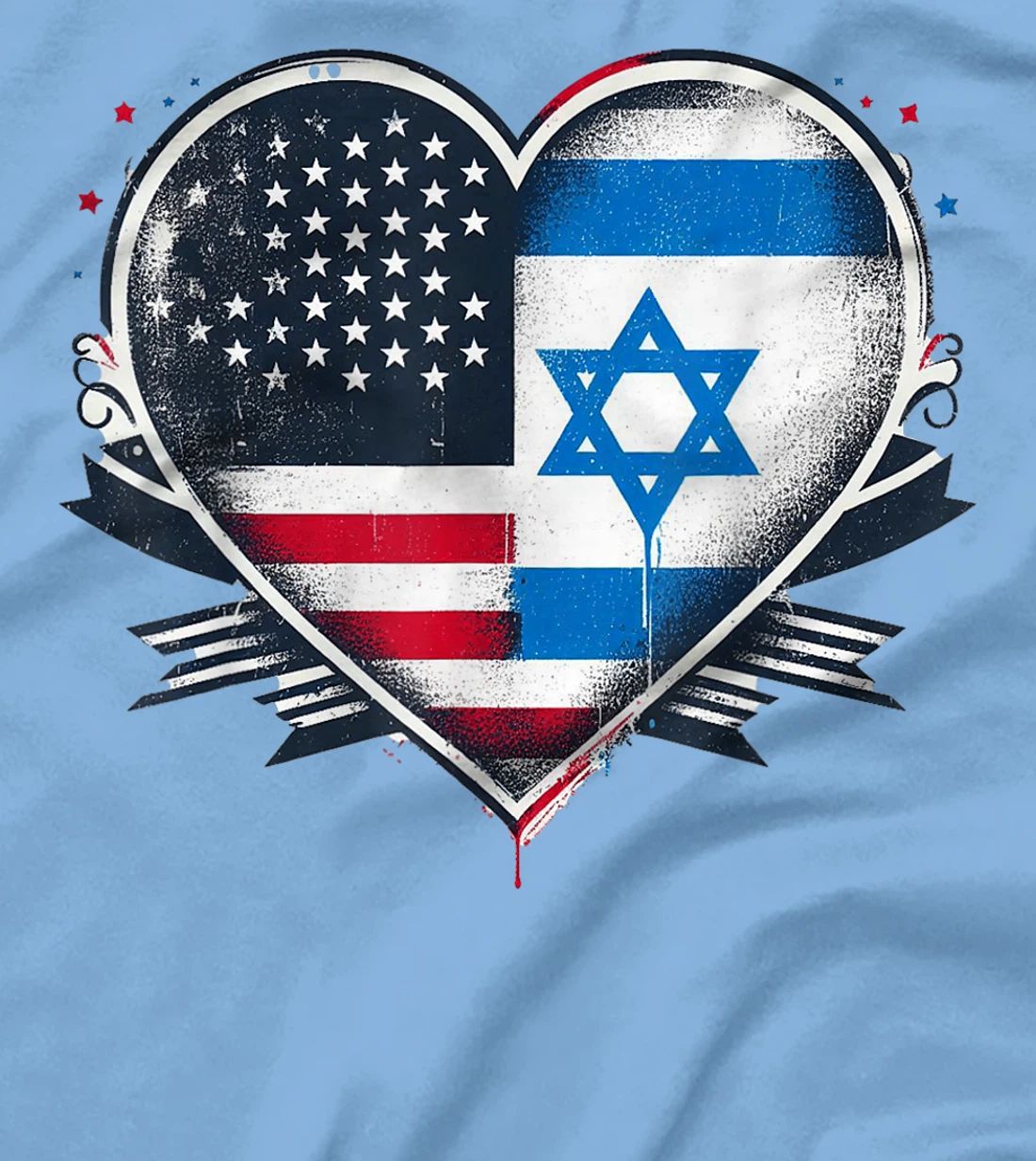 USA Israel Heart - Dual Citizenship T-Shirt