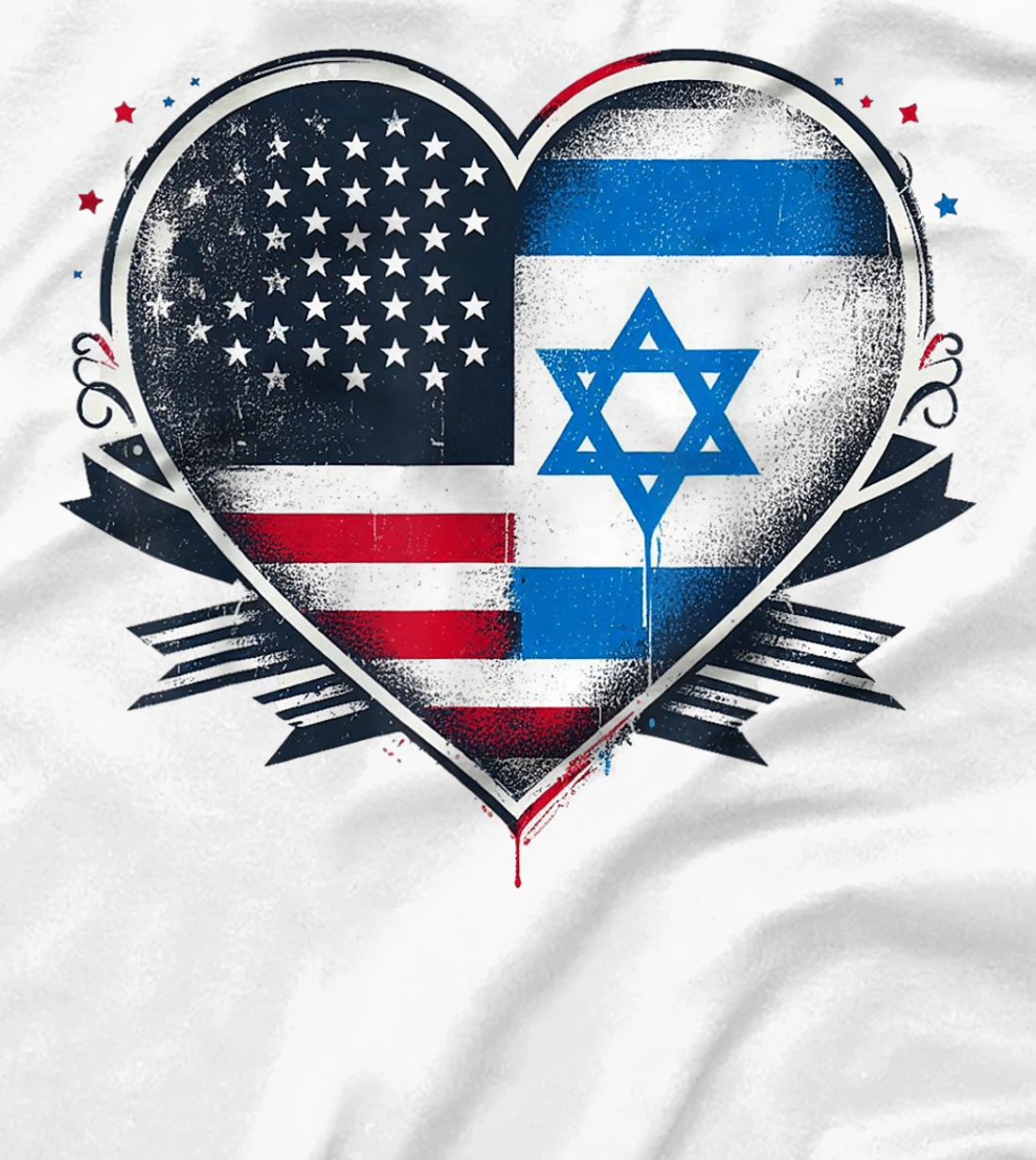 USA Israel Heart - Dual Citizenship T-Shirt
