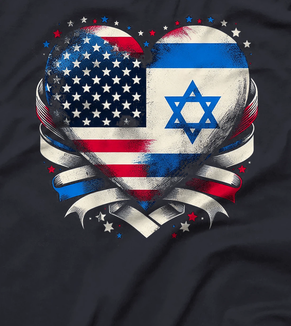 USA Israel Heart - Dual Citizenship Premium T-Shirt