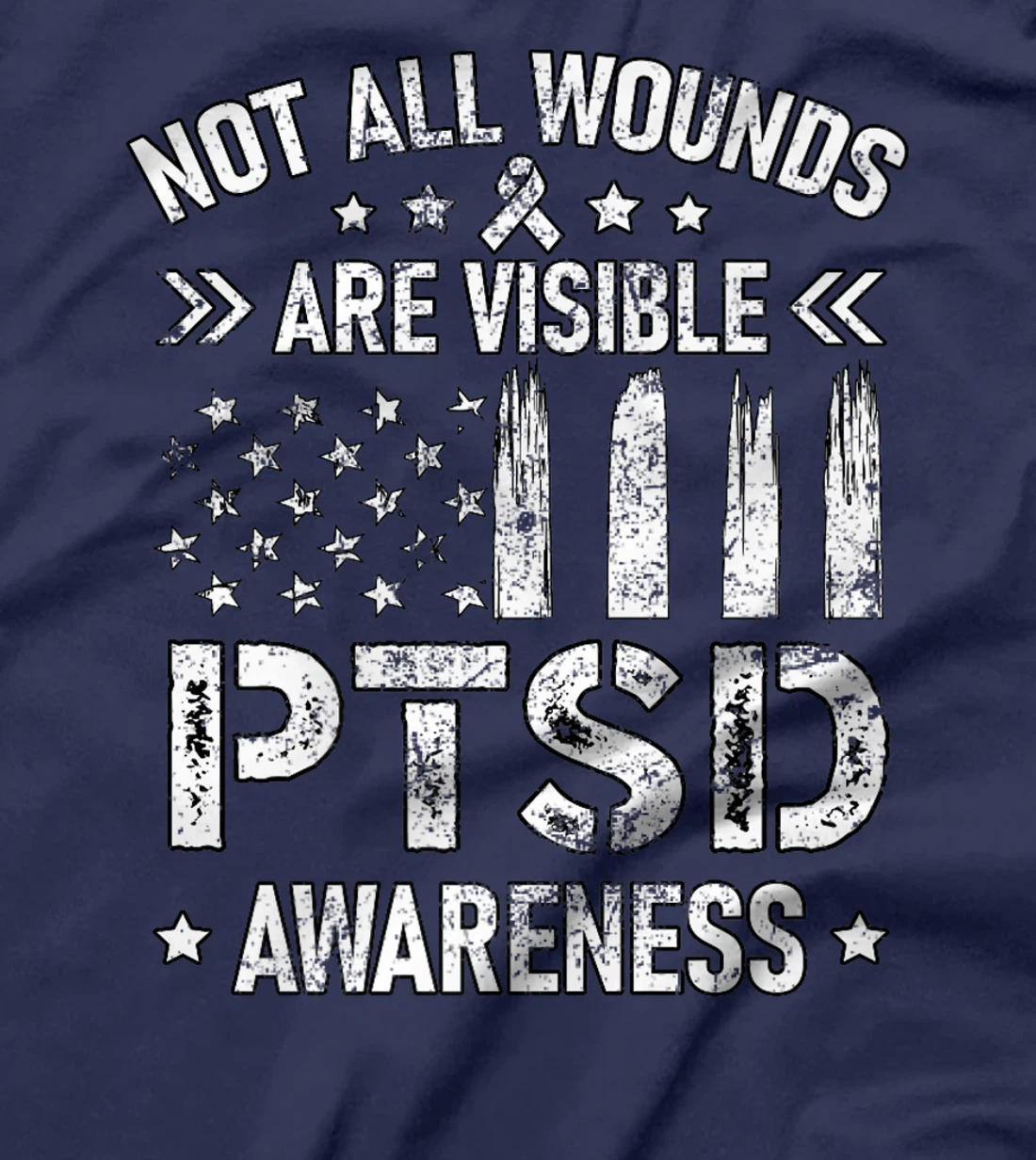 Womens Not All Wounds Are Visible PTSD Awareness US Veteran Soldier T-Shirt