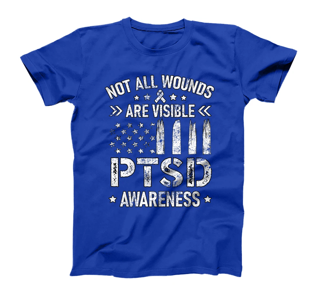 Womens Not All Wounds Are Visible PTSD Awareness US Veteran Soldier T-Shirt