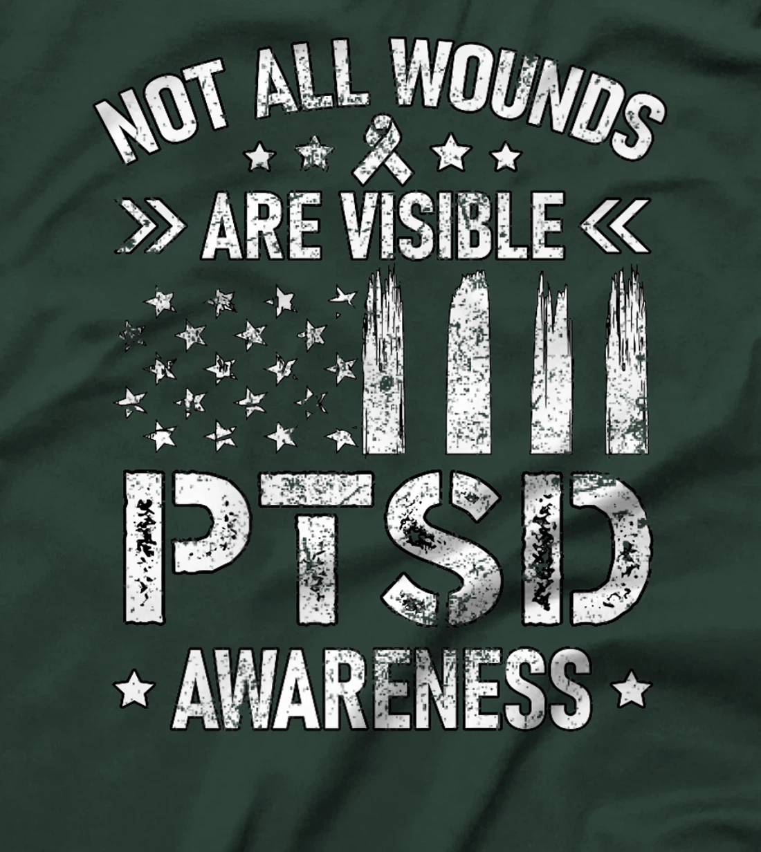 Womens Not All Wounds Are Visible PTSD Awareness US Veteran Soldier T-Shirt