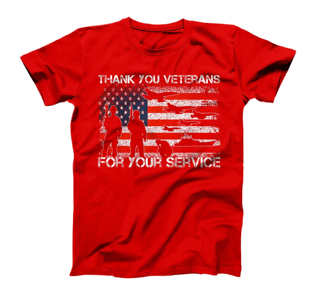 Womens Thank You For Your Service Patriotic Thank You Veterans Day T-Shirt