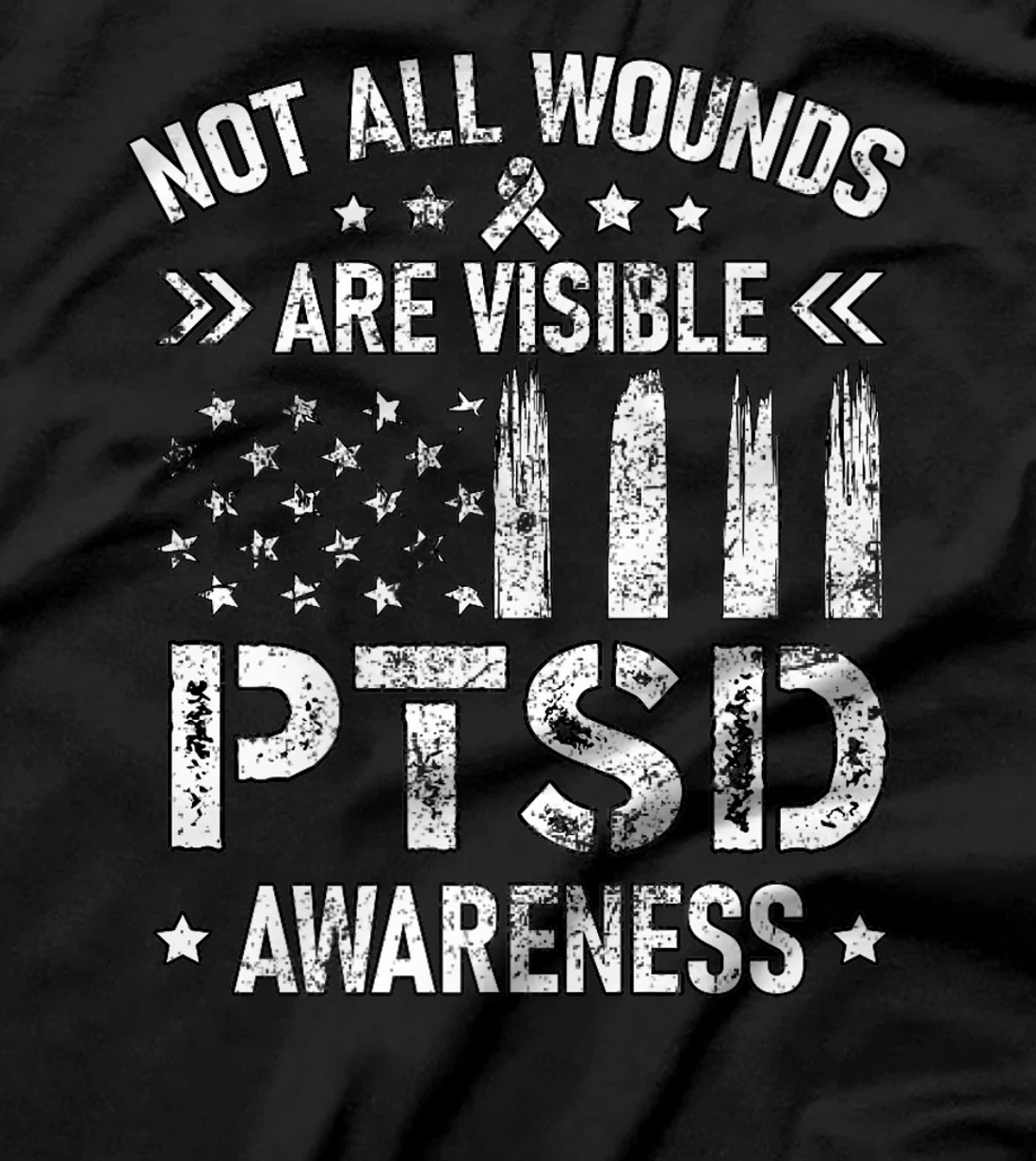 Womens Not All Wounds Are Visible PTSD Awareness US Veteran Soldier T-Shirt