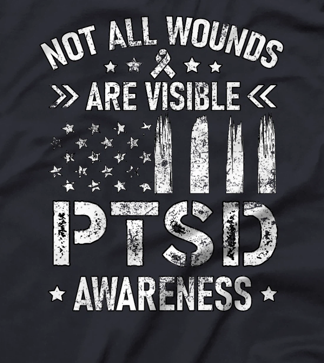 Womens Not All Wounds Are Visible PTSD Awareness US Veteran Soldier T-Shirt