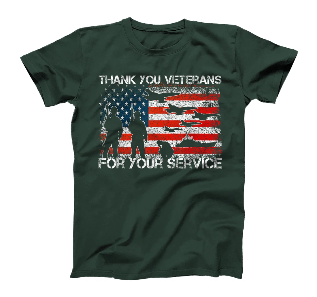 Womens Thank You For Your Service Patriotic Thank You Veterans Day T-Shirt