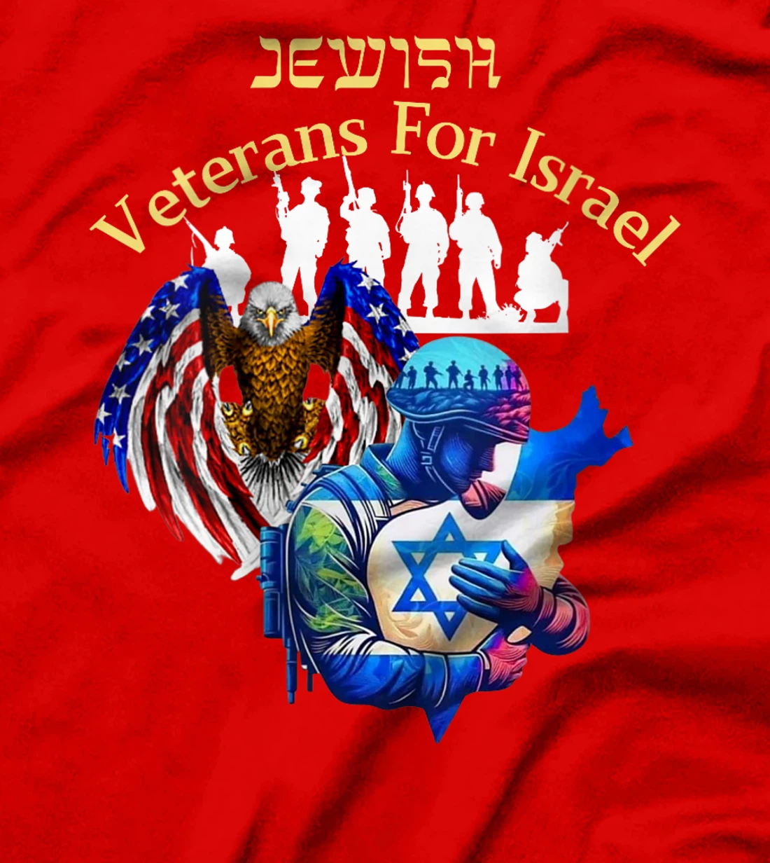 Womens Israel Jewish Veteran's Pride And American Support of Israel T-Shirt