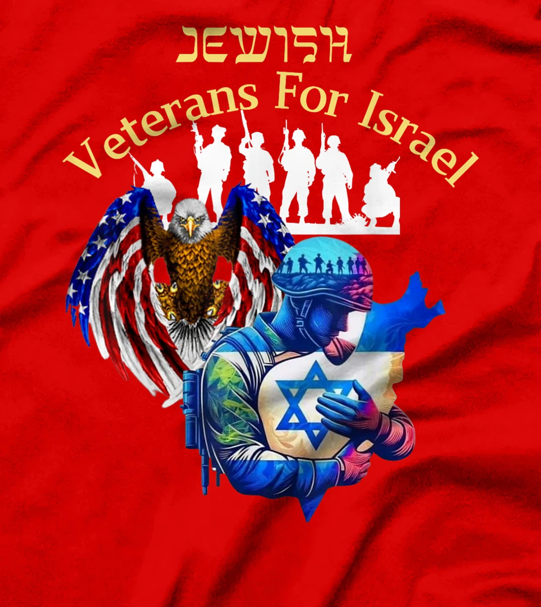 Israel Jewish Veteran's Pride And American Support of Israel T-Shirt