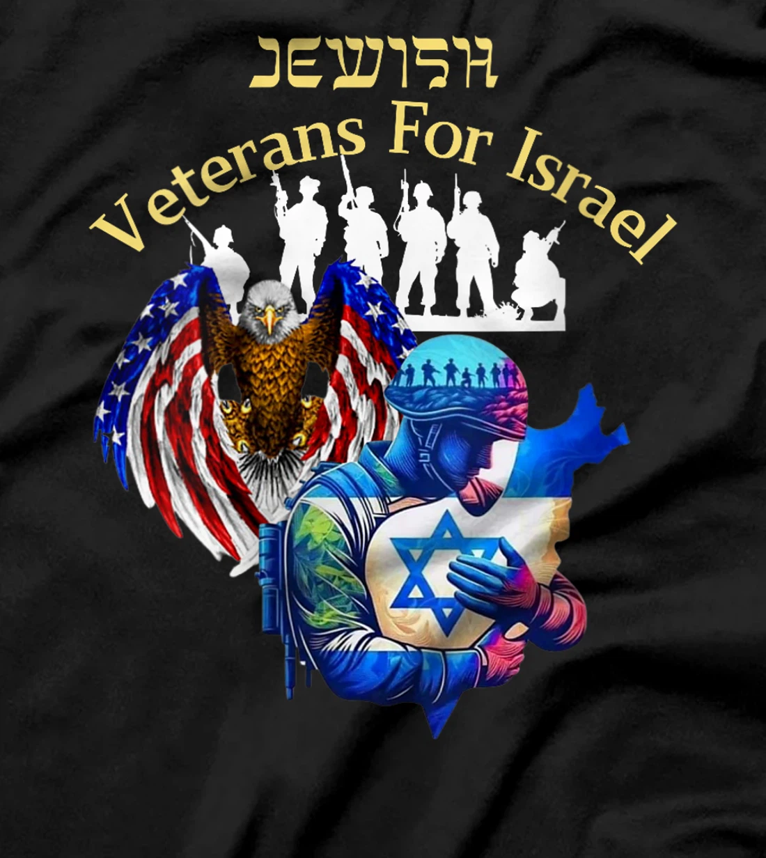 Womens Israel Jewish Veteran's Pride And American Support of Israel T-Shirt