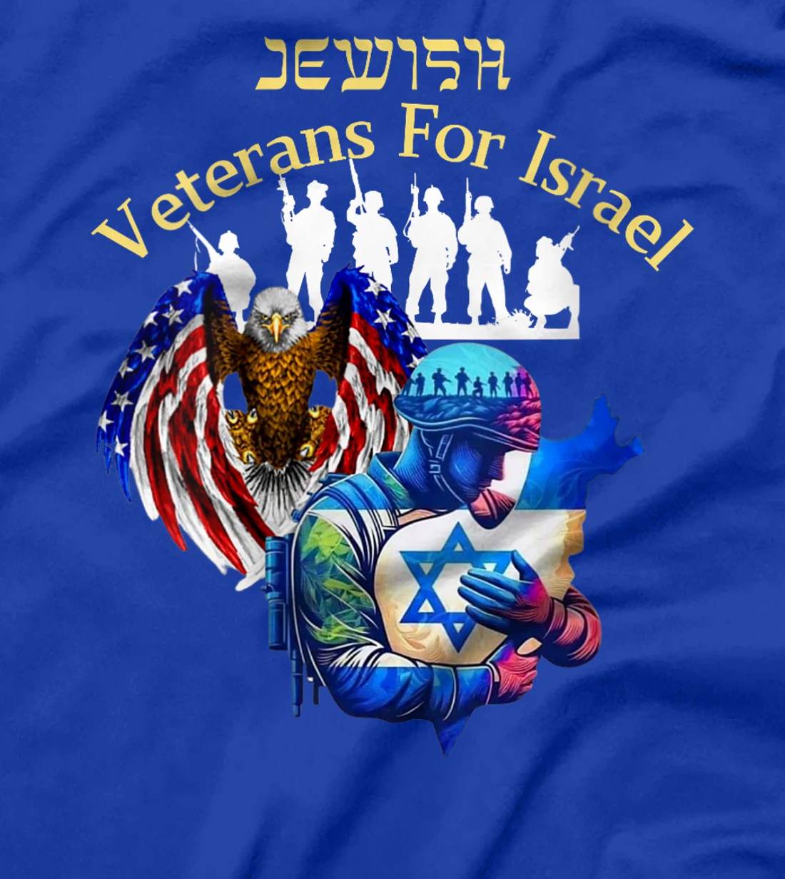 Womens Israel Jewish Veteran's Pride And American Support of Israel T-Shirt