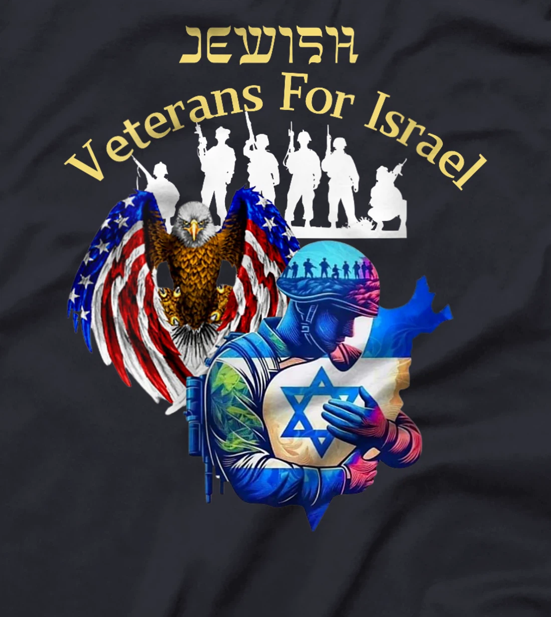 Womens Israel Jewish Veteran's Pride And American Support of Israel T-Shirt