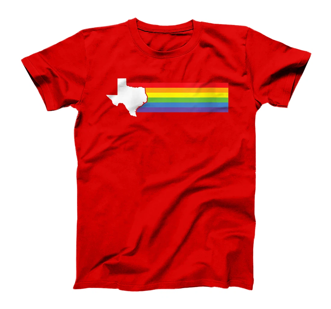 Womens Texas Gay Pride LGBTQIA Rainbow Flag T-Shirt