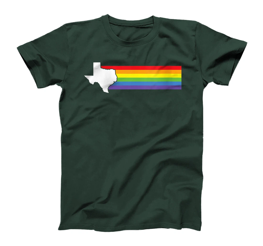 Womens Texas Gay Pride LGBTQIA Rainbow Flag T-Shirt