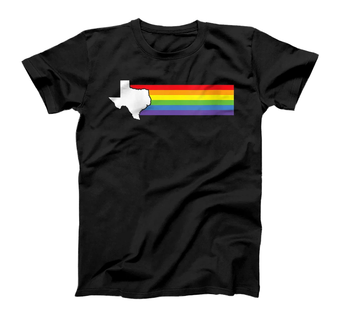 Womens Texas Gay Pride LGBTQIA Rainbow Flag T-Shirt