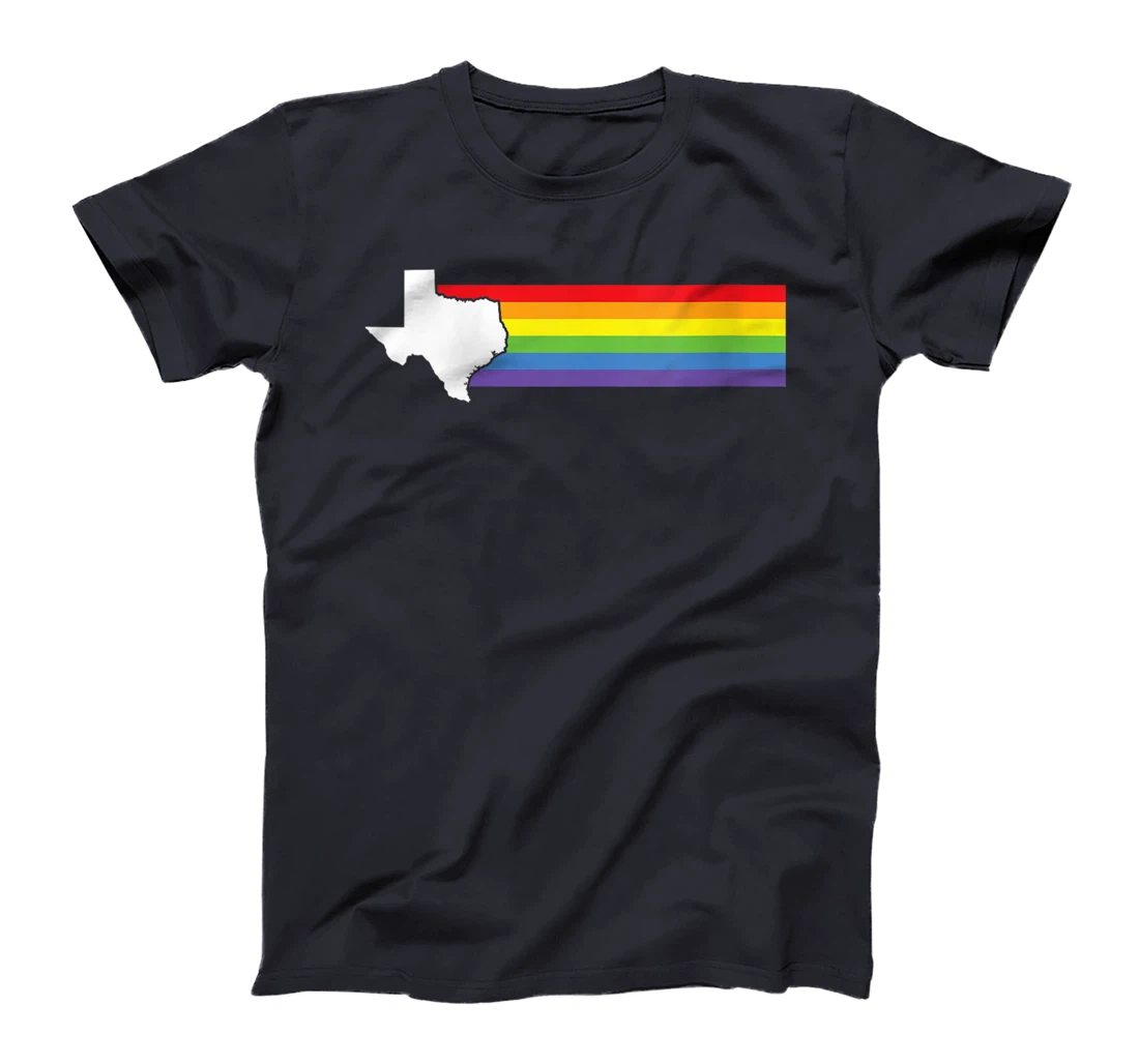Womens Texas Gay Pride LGBTQIA Rainbow Flag T-Shirt