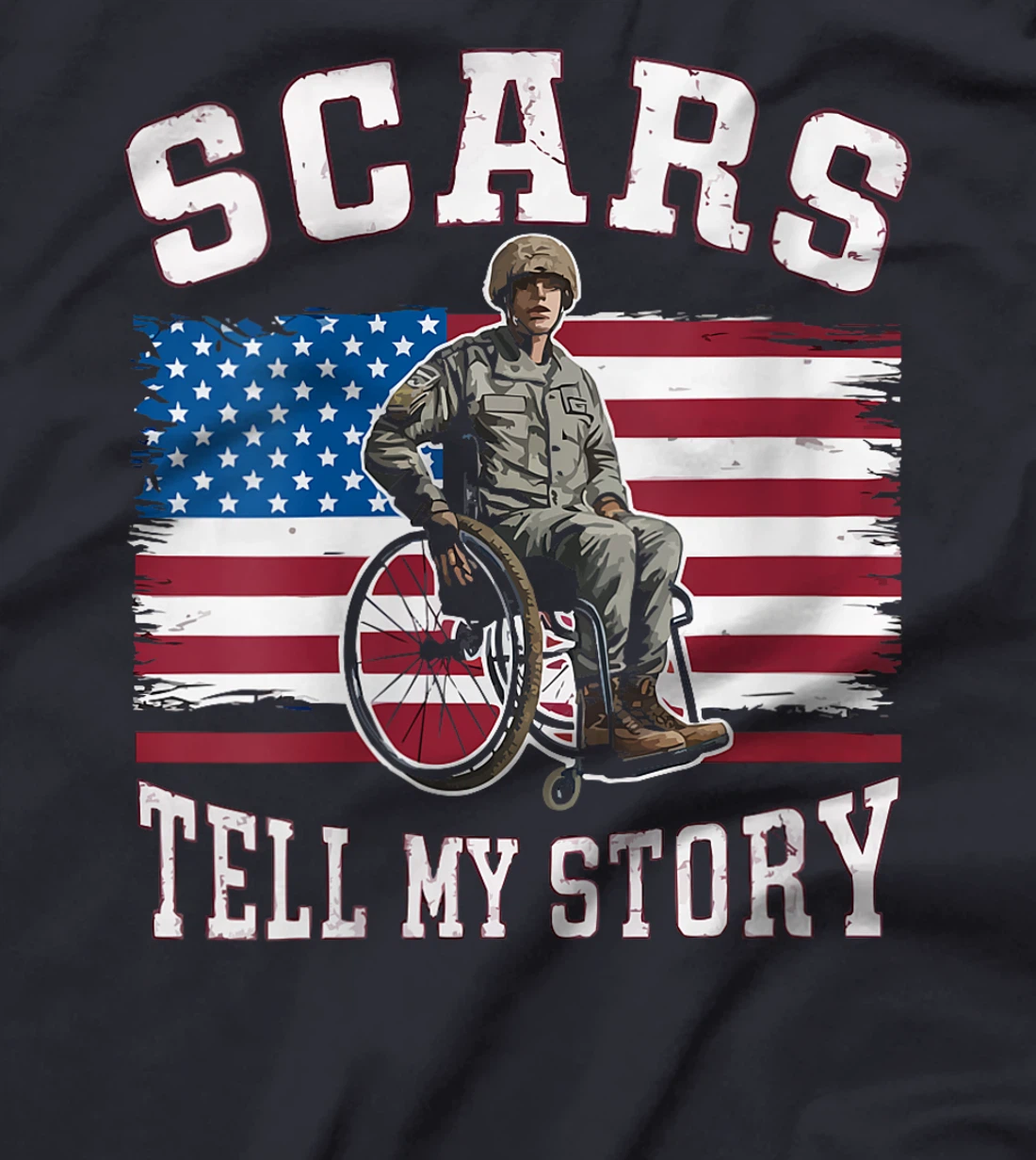 Womens Disabled Veteran Handicap Military Soldier Veterans Day T-Shirt