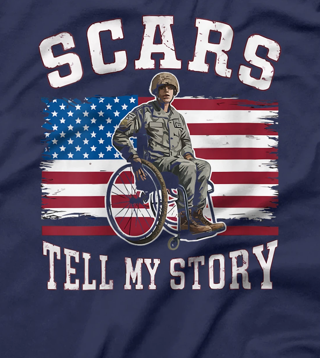 Womens Disabled Veteran Handicap Military Soldier Veterans Day T-Shirt