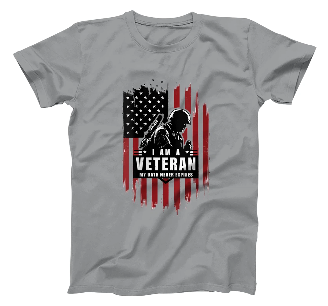 Womens Veterans Day Graphics I am a Veteran Oath Never Expires T-Shirt