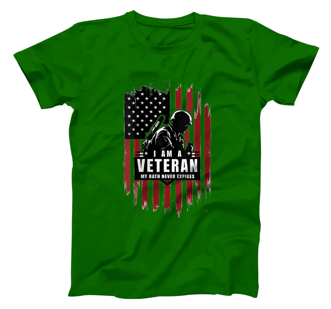 Womens Veterans Day Graphics I am a Veteran Oath Never Expires T-Shirt