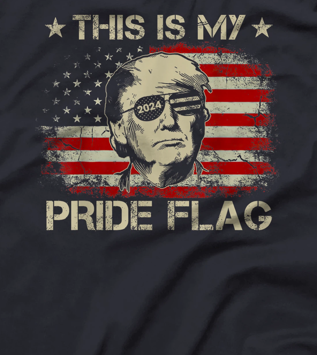 This Is My Pride Flag Trump 2024 American Flag 4th of July T-Shirt