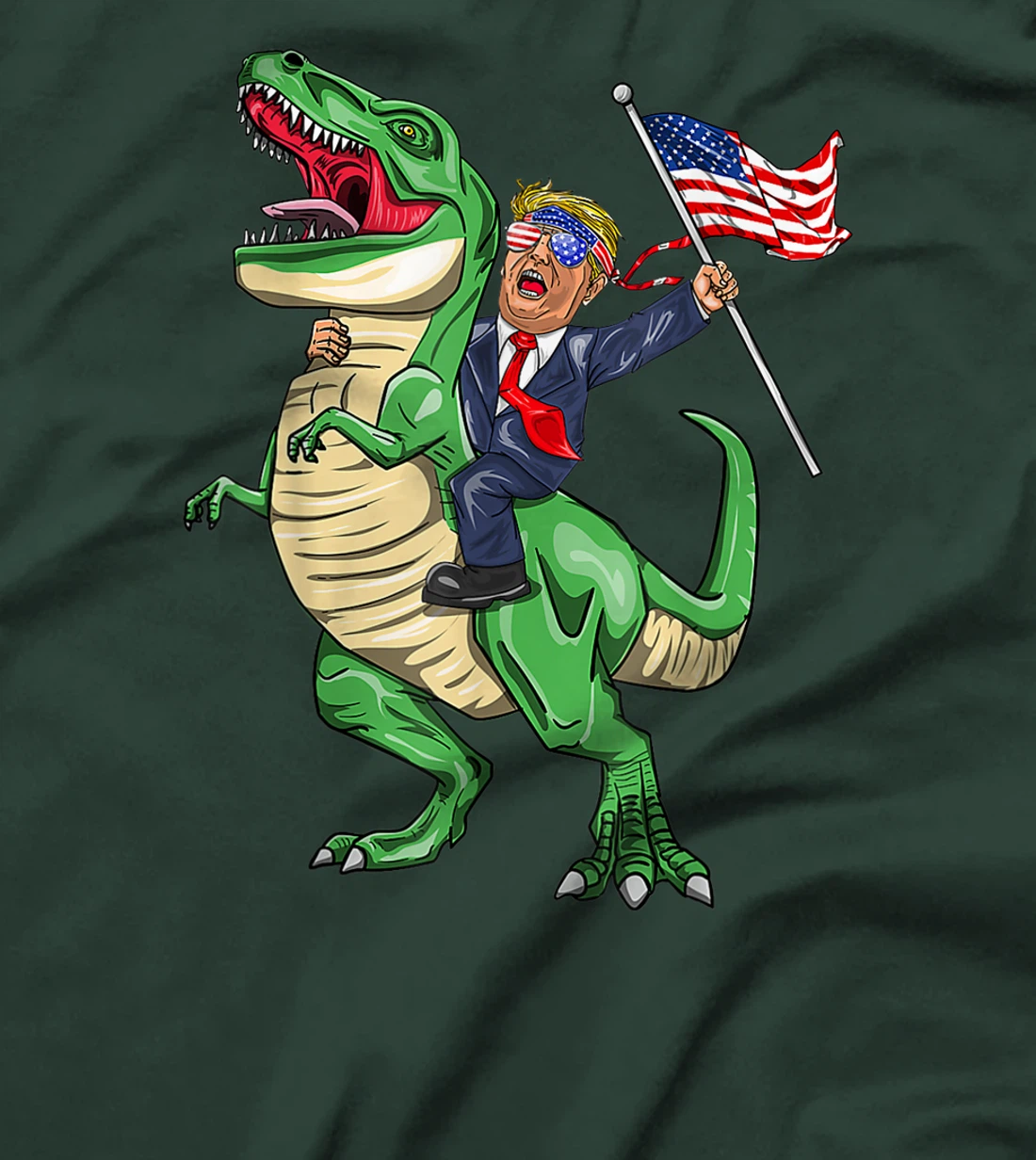 Trump Riding a Dinosaur T-rex Suppor Trump 2024 T-Shirt