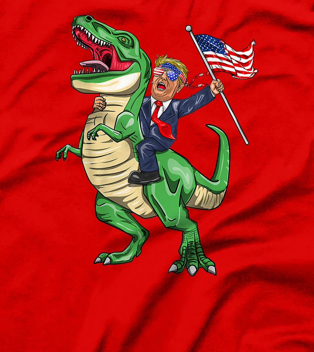 Trump Riding a Dinosaur T-rex Suppor Trump 2024 T-Shirt