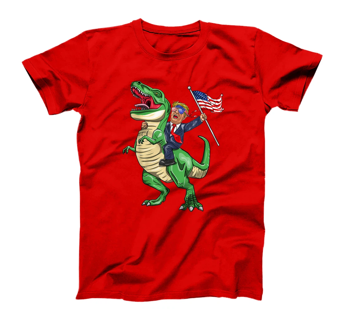 Trump Riding a Dinosaur T-rex Suppor Trump 2024 T-Shirt