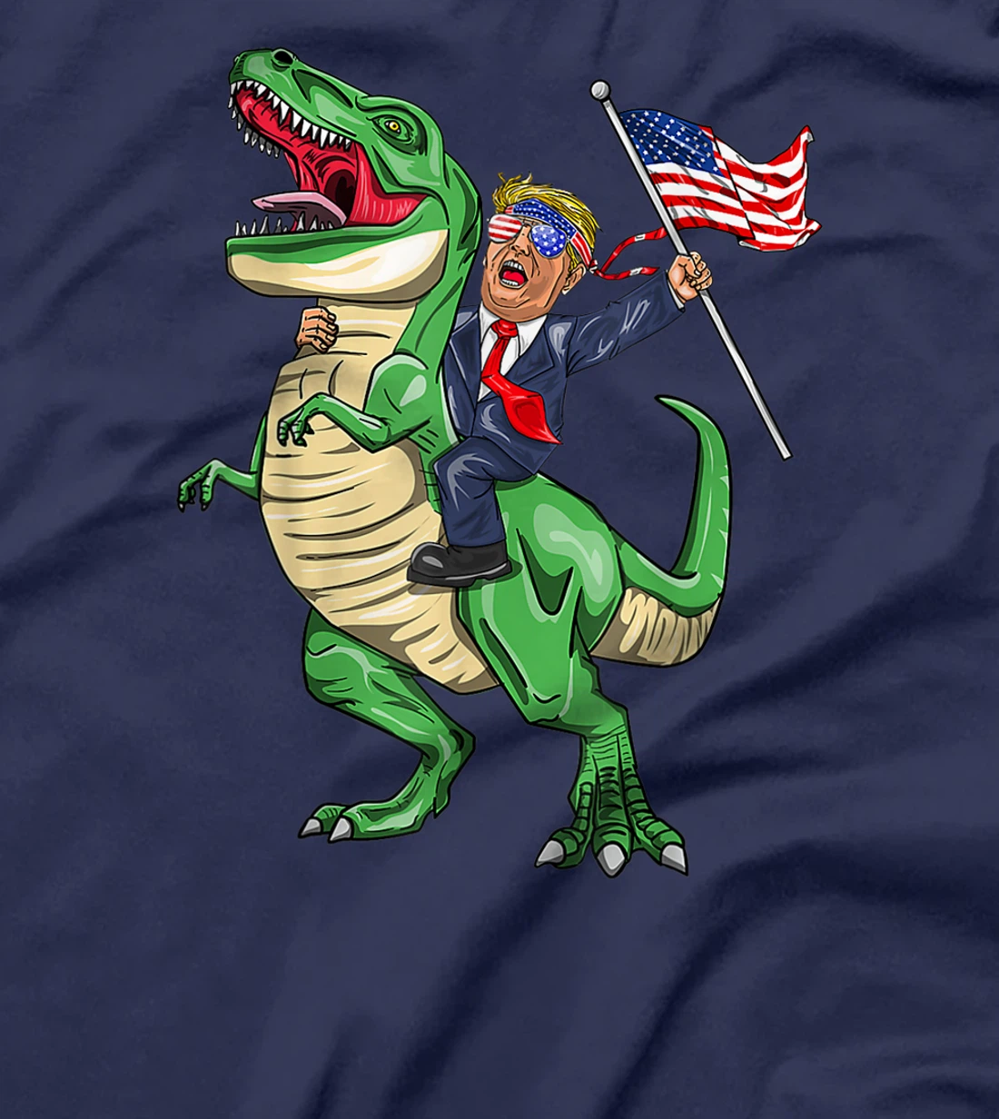 Trump Riding a Dinosaur T-rex Suppor Trump 2024 T-Shirt