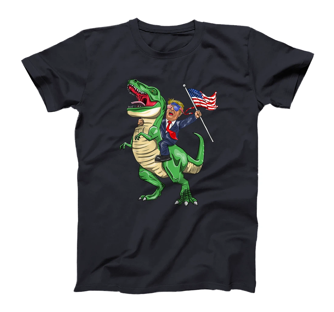 Trump Riding a Dinosaur T-rex Suppor Trump 2024 T-Shirt