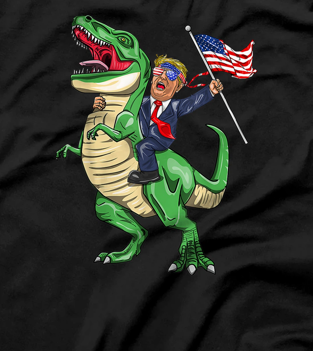Trump Riding a Dinosaur T-rex Suppor Trump 2024 T-Shirt
