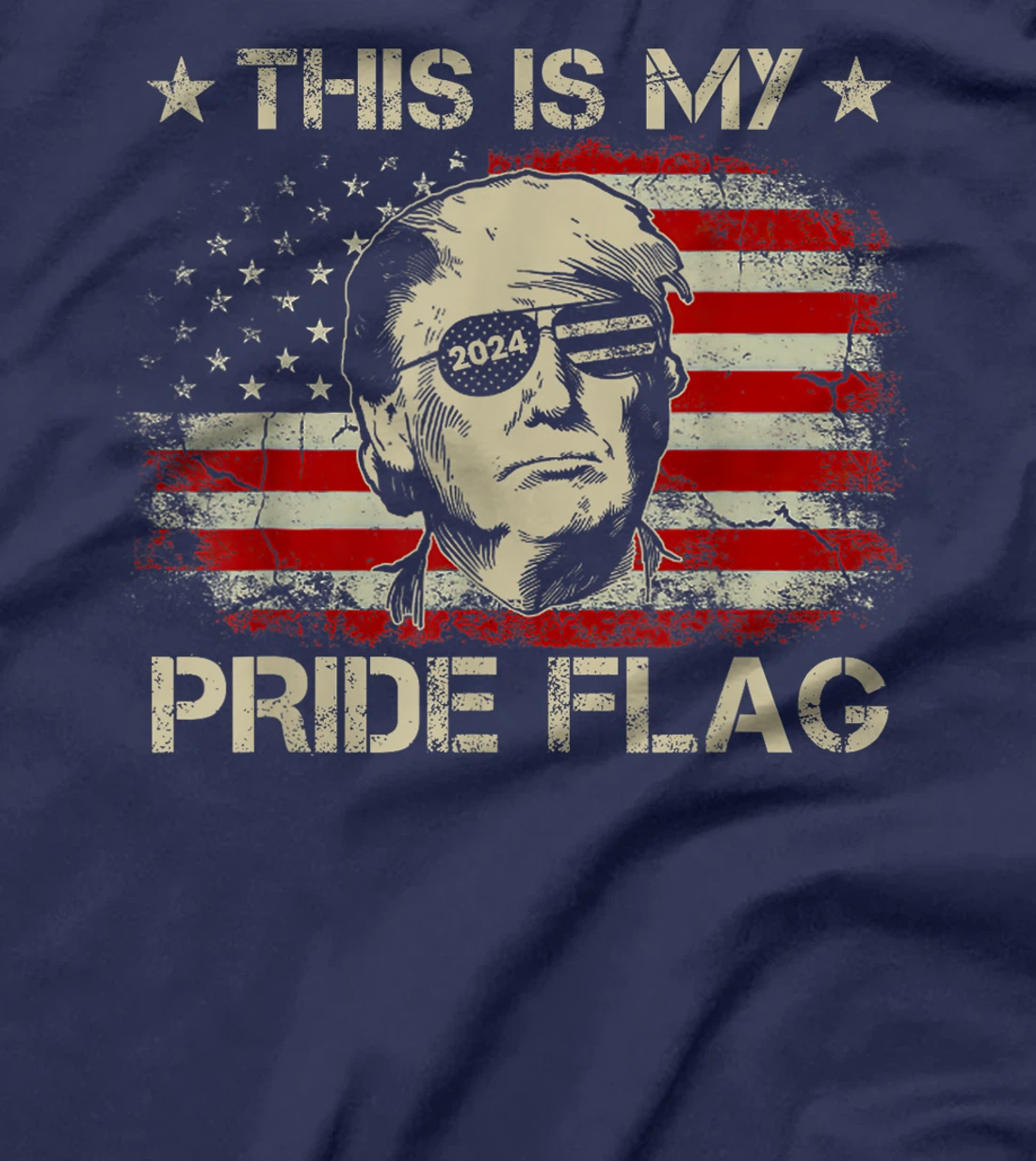 This Is My Pride Flag Trump 2024 American Flag 4th of July T-Shirt