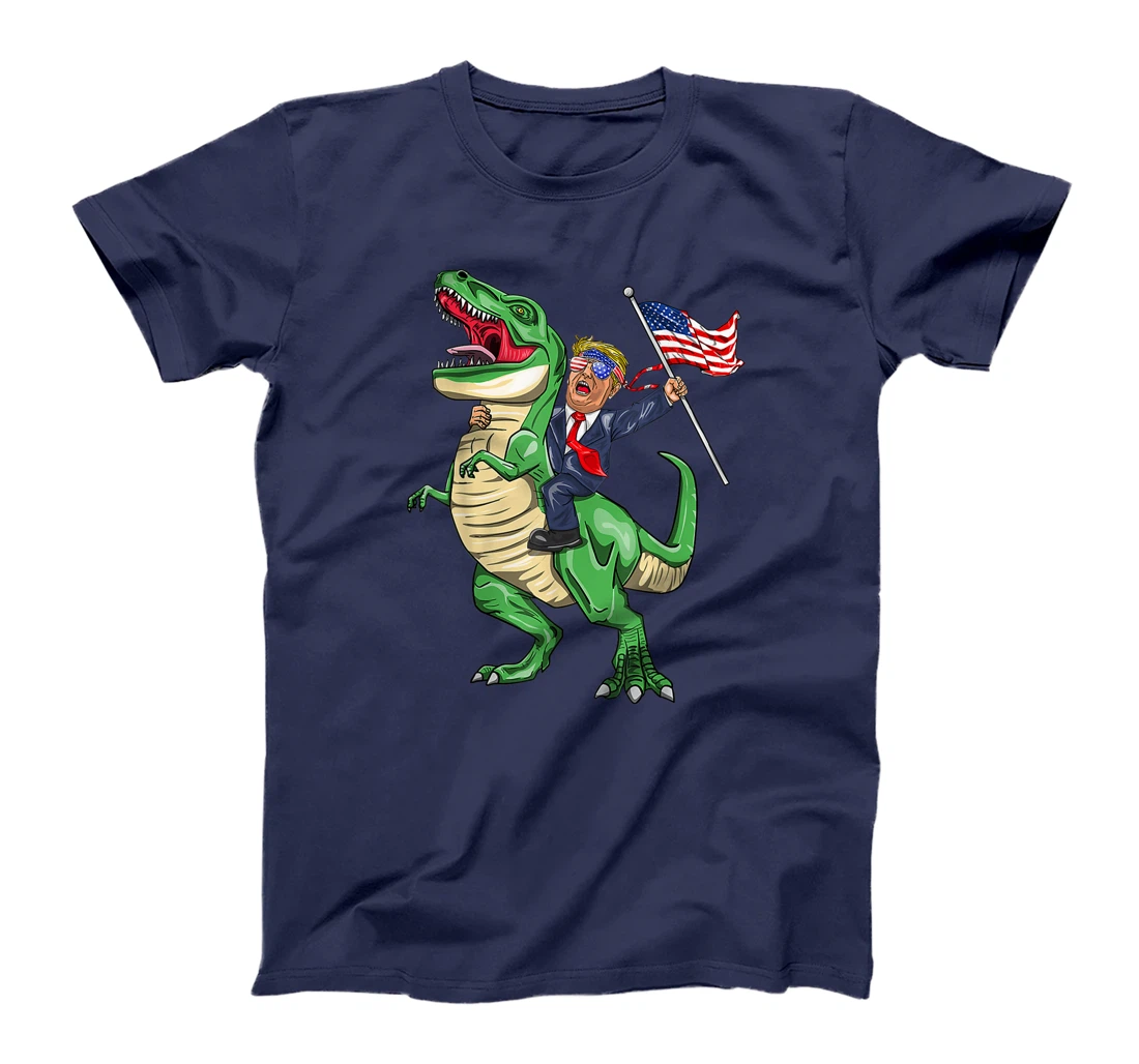 Trump Riding a Dinosaur T-rex Suppor Trump 2024 T-Shirt