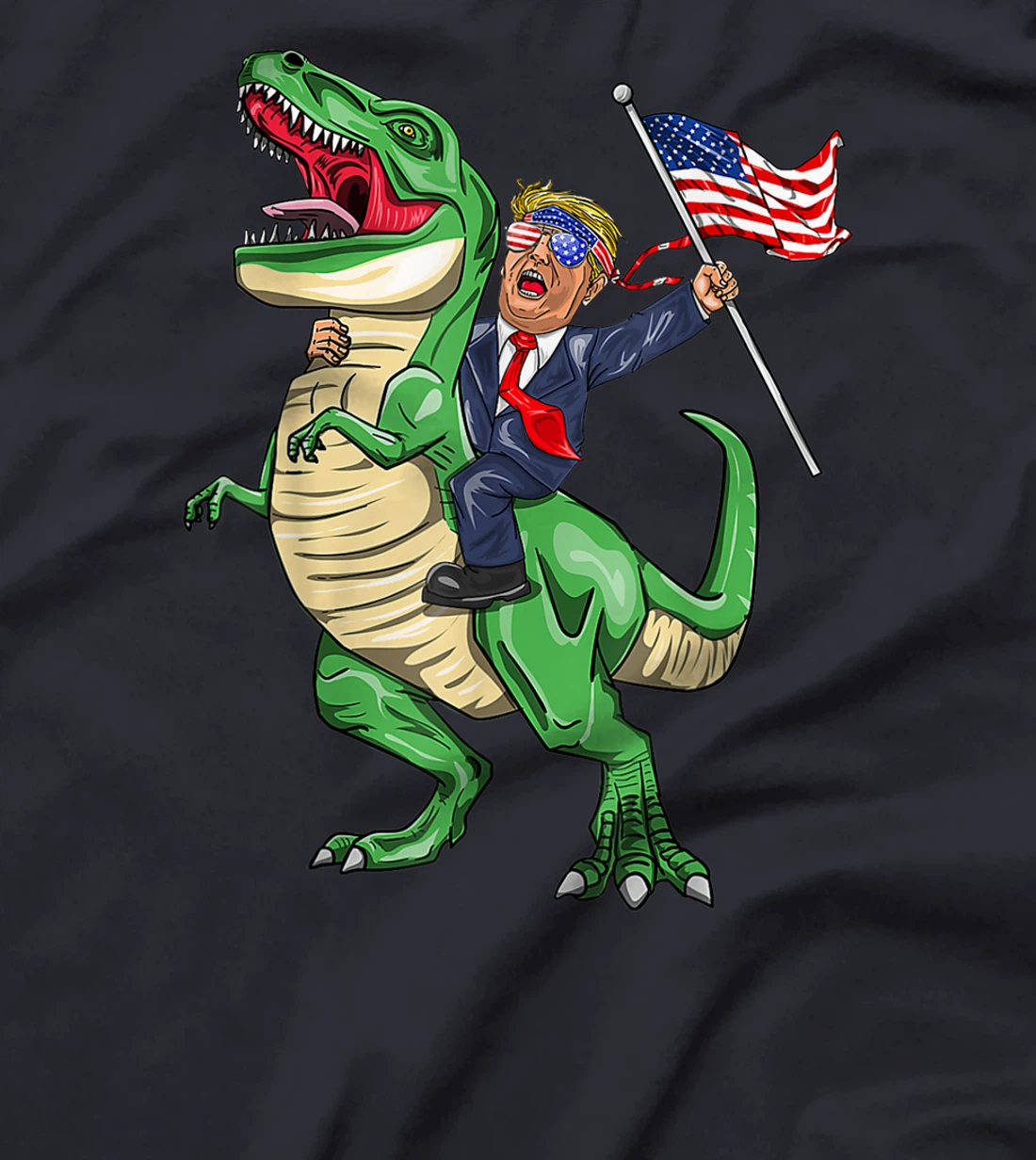 Trump Riding a Dinosaur T-rex Suppor Trump 2024 T-Shirt