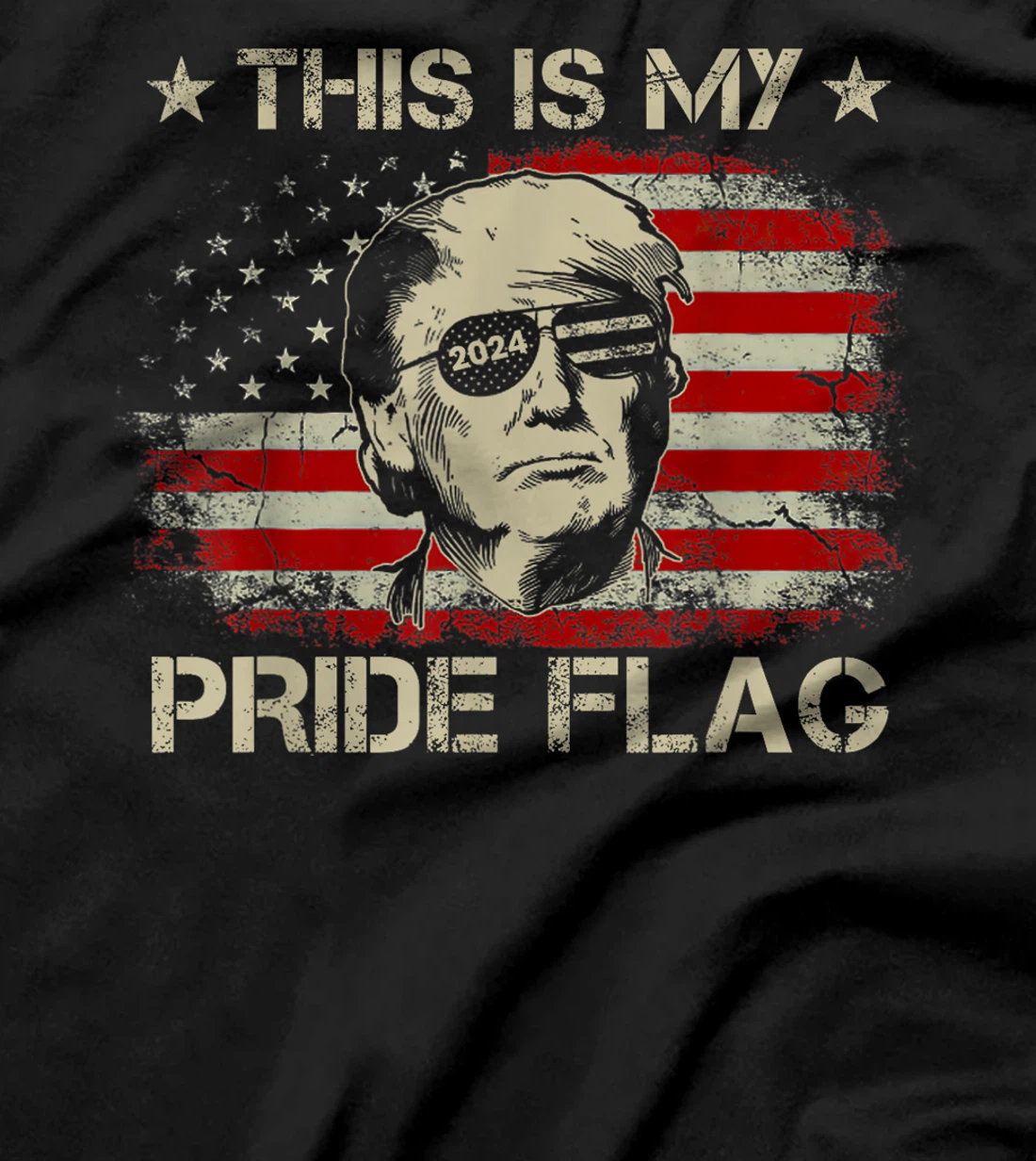 This Is My Pride Flag Trump 2024 American Flag 4th of July T-Shirt