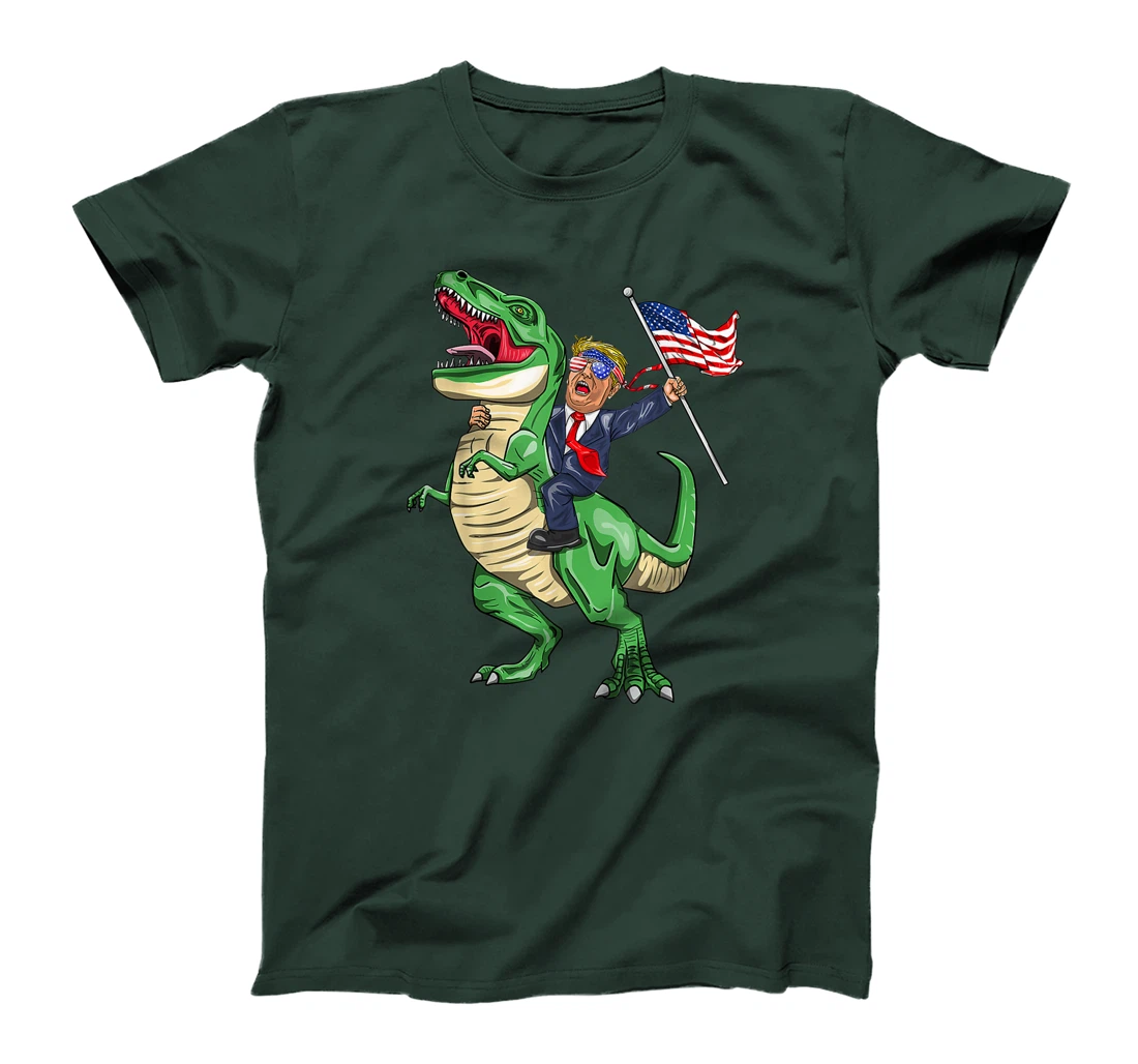 Trump Riding a Dinosaur T-rex Suppor Trump 2024 T-Shirt