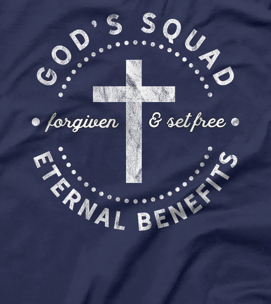 Christian T Shirt God's Squad Forgiven Cross Group Tshirt T-Shirt