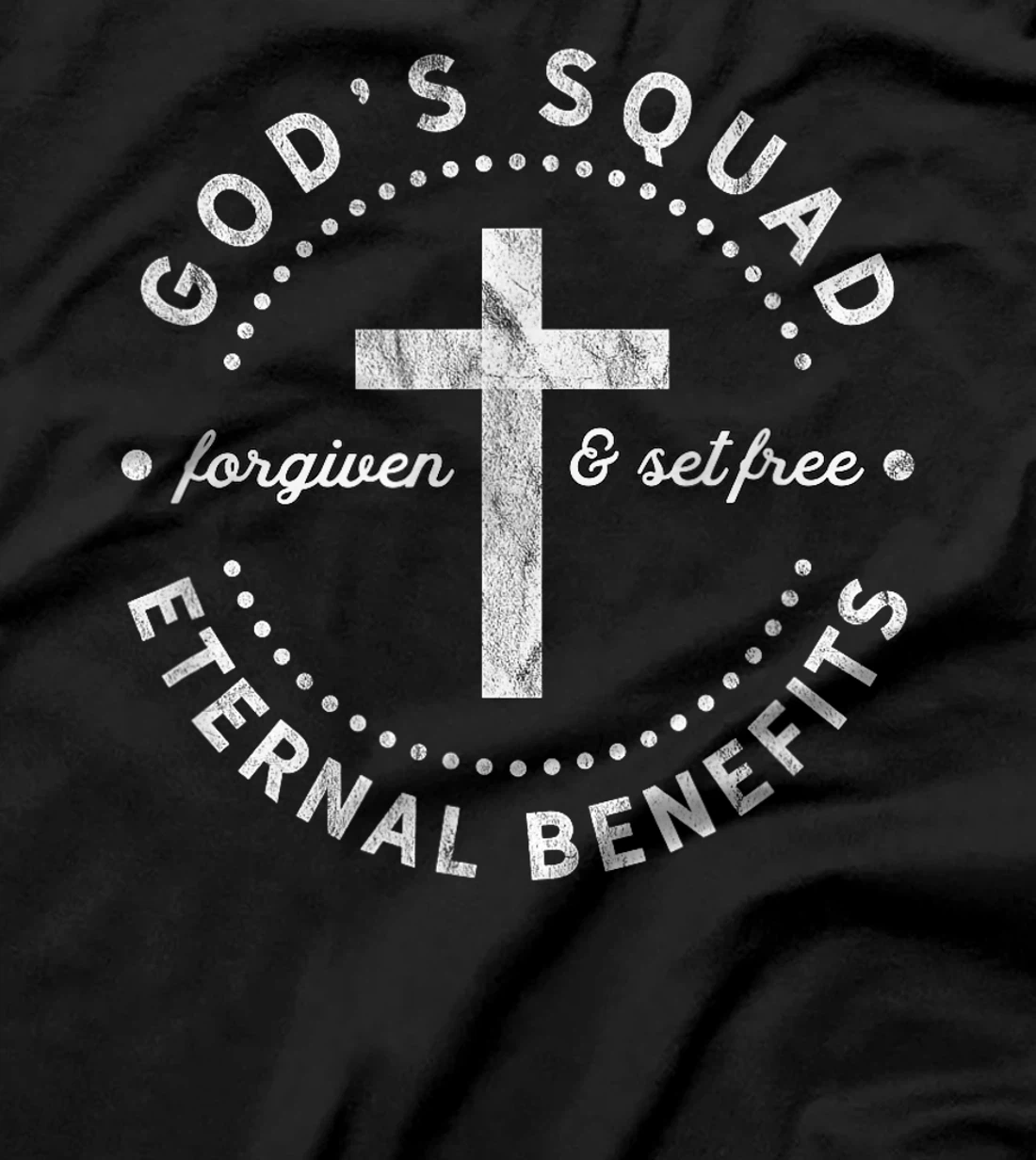 Christian T Shirt God's Squad Forgiven Cross Group Tshirt T-Shirt